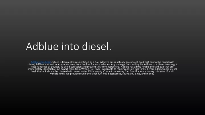 adblue into diesel