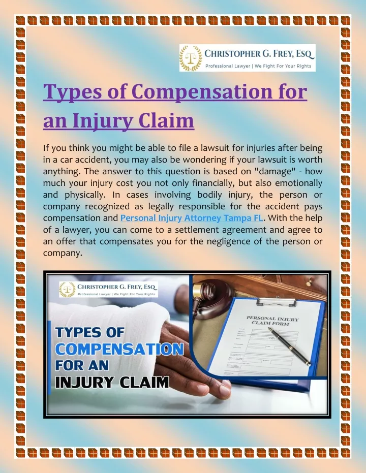 types of compensation for an injury claim