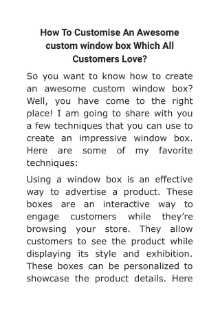 How To Customise An Awesome custom window box Which All Customers Love