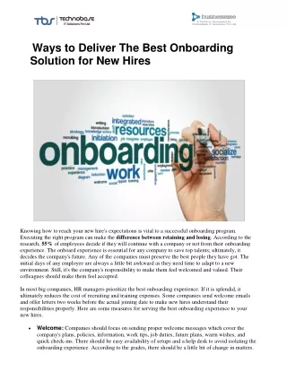 Ways to Deliver The Best Onboarding Solution for New Hires