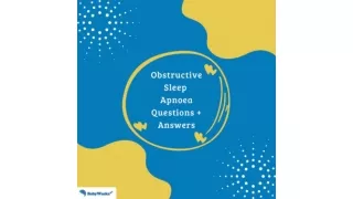 Obstructive Sleep Apnoea Questions & Answers