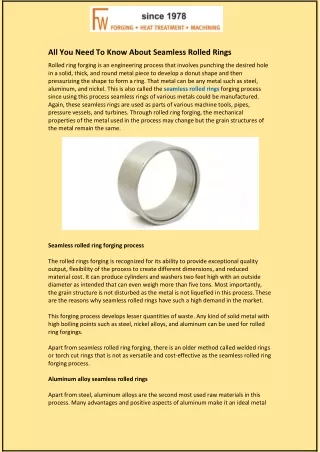 all you need to know about seamless rolled rings