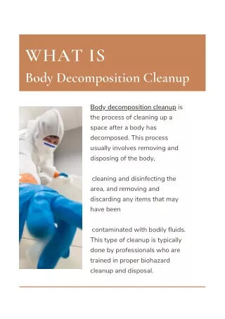 Professional Service of Body decomposition cleanup