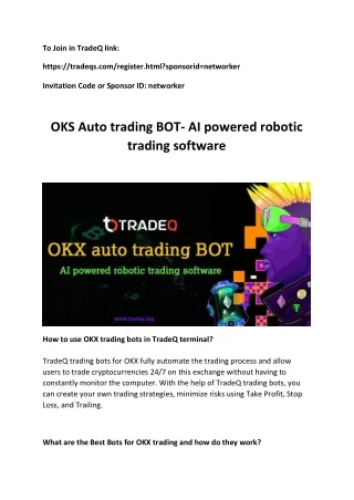 OKS Auto trading BOT- AI powered robotic trading software