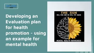 Develop an Evaluation Plan For Health Promotion