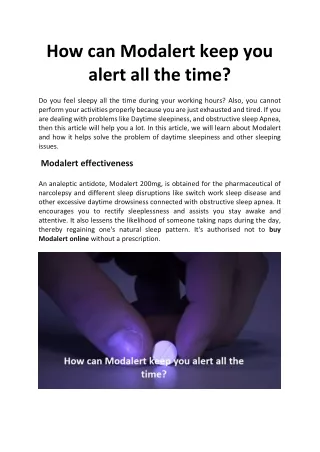 How can Modalert keep you alert all the time