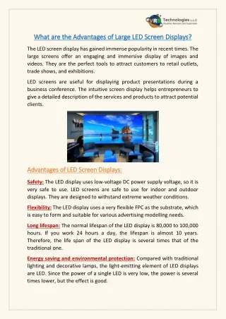 what are the advantages of large led screen