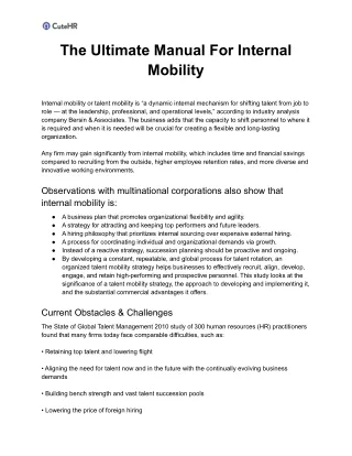 the ultimate manual for internal mobility