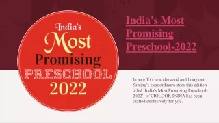 india s most promising preschool 2022