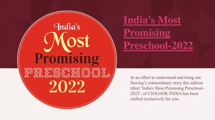 india s most promising preschool 2022