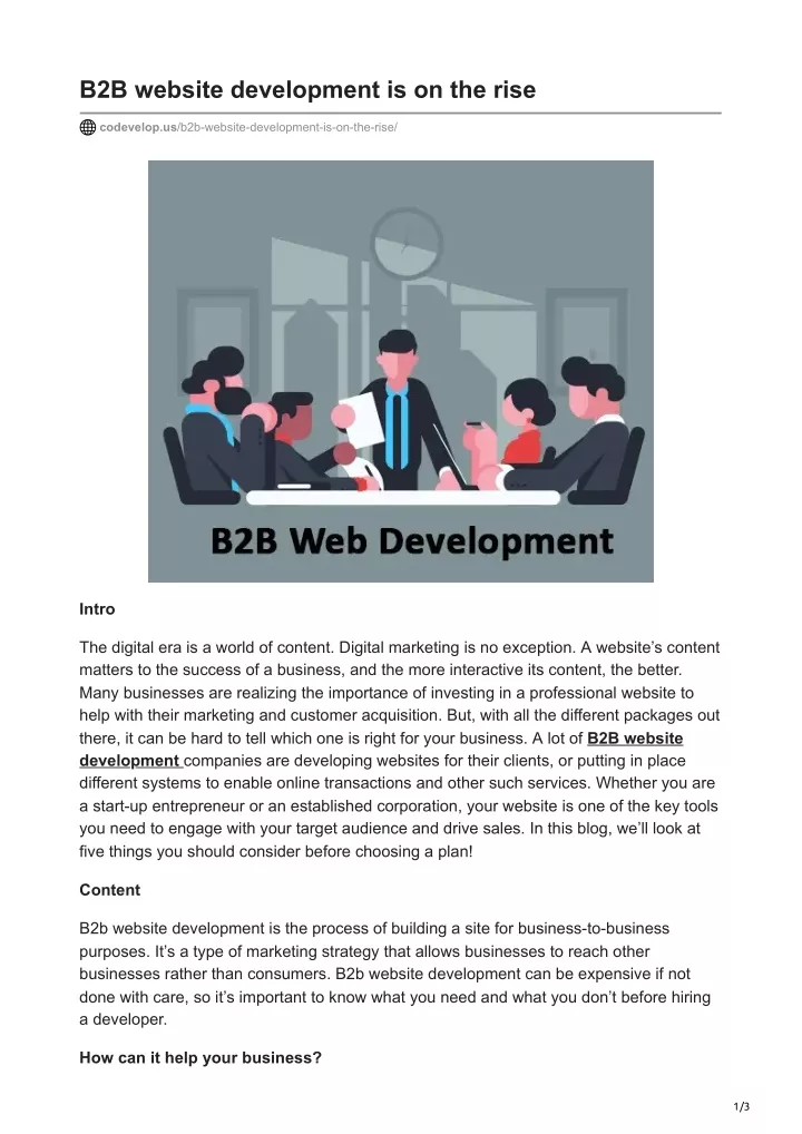 b2b website development is on the rise