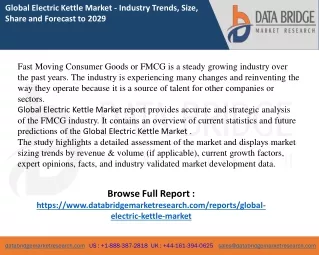 global electric kettle market industry trends