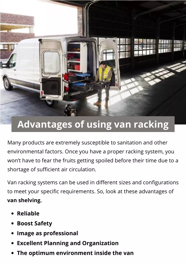 advantages of using van racking