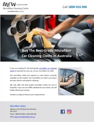 Buy The Best-Grade Microfiber Car Cleaning Cloths In Australia
