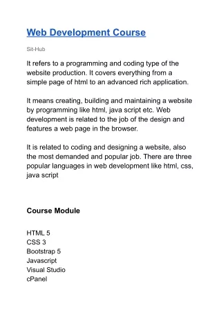 web development course