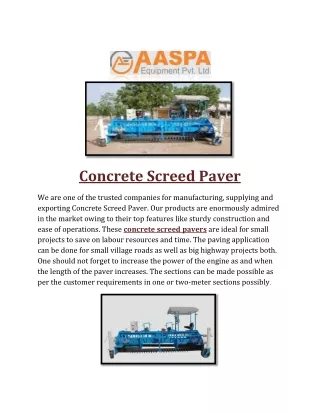 concrete screed paver