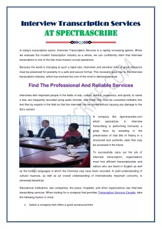 interview transcription services interview
