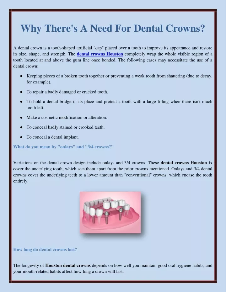 why there s a need for dental crowns