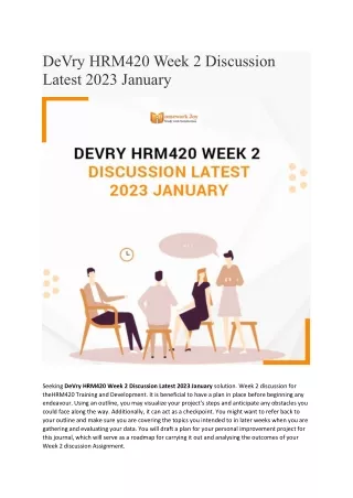 devry hrm420 week 2 discussion latest 2023 january