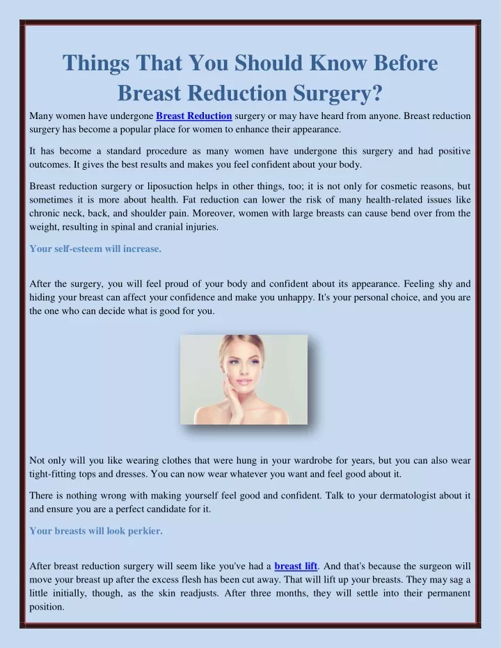 things that you should know before breast