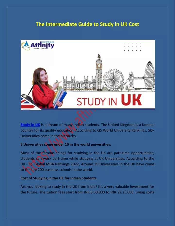 the intermediate guide to study in uk cost