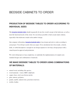 bedside cabinets to order