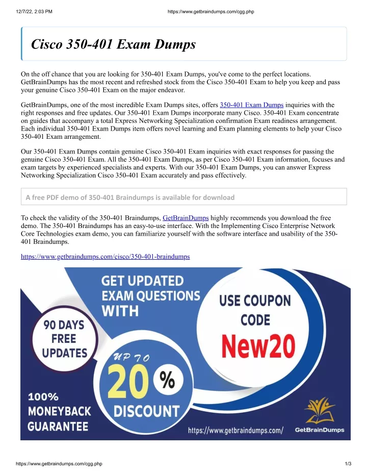 PPT - Cisco 350-401 Exam Dumps PowerPoint Presentation, free download ...