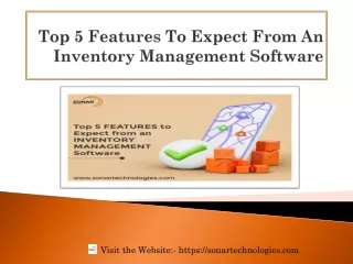 Top 5 Features to Expect from an Inventory Management Software