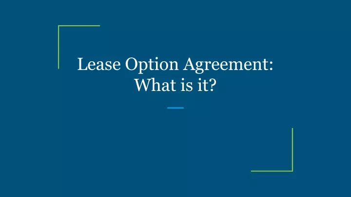 lease option agreement what is it