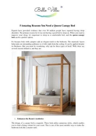 5 Amazing Reasons You Need a Queen Canopy Bed.docx (1)