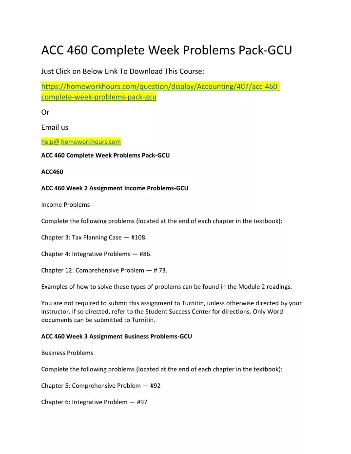 acc 460 complete week problems pack gcu