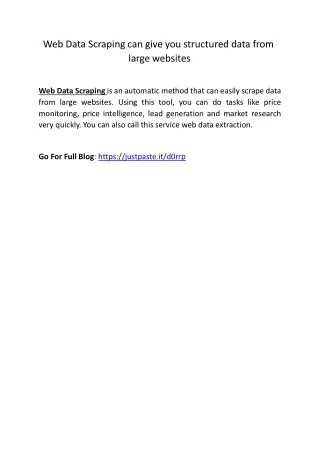 web data scraping can give you structured data
