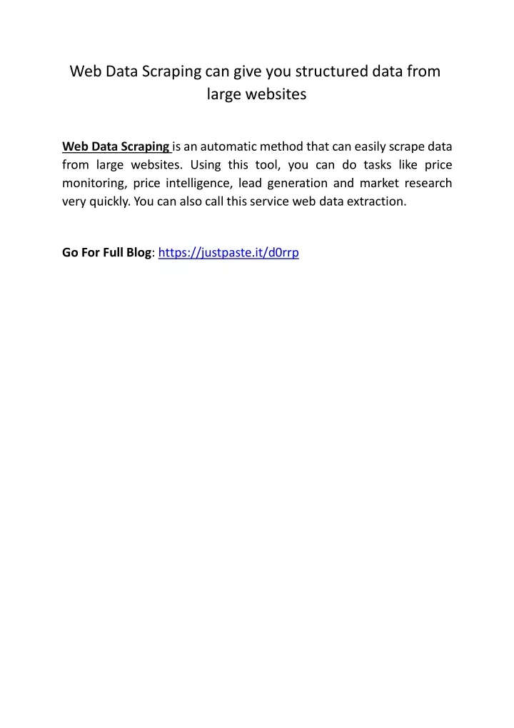 web data scraping can give you structured data