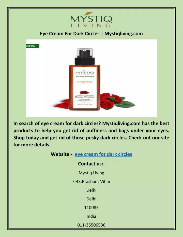 eye cream for dark circles mystiqliving com