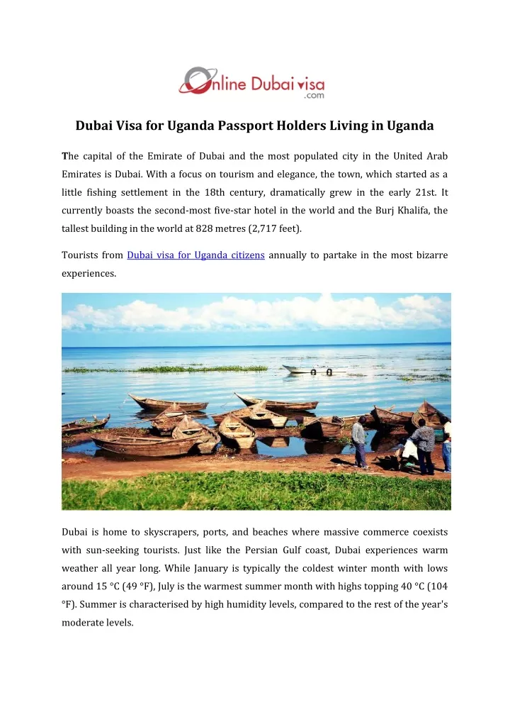 dubai visa for uganda passport holders living