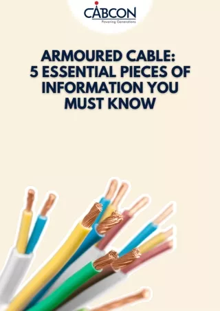 Armoured Cable 5 Essential Pieces of Information You Must Know