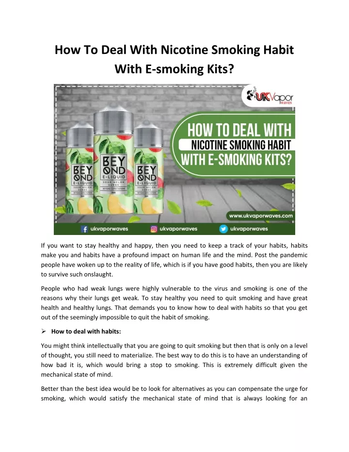 how to deal with nicotine smoking habit with