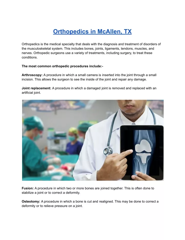 orthopedics in mcallen tx