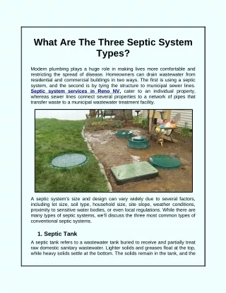 what are the three septic system types