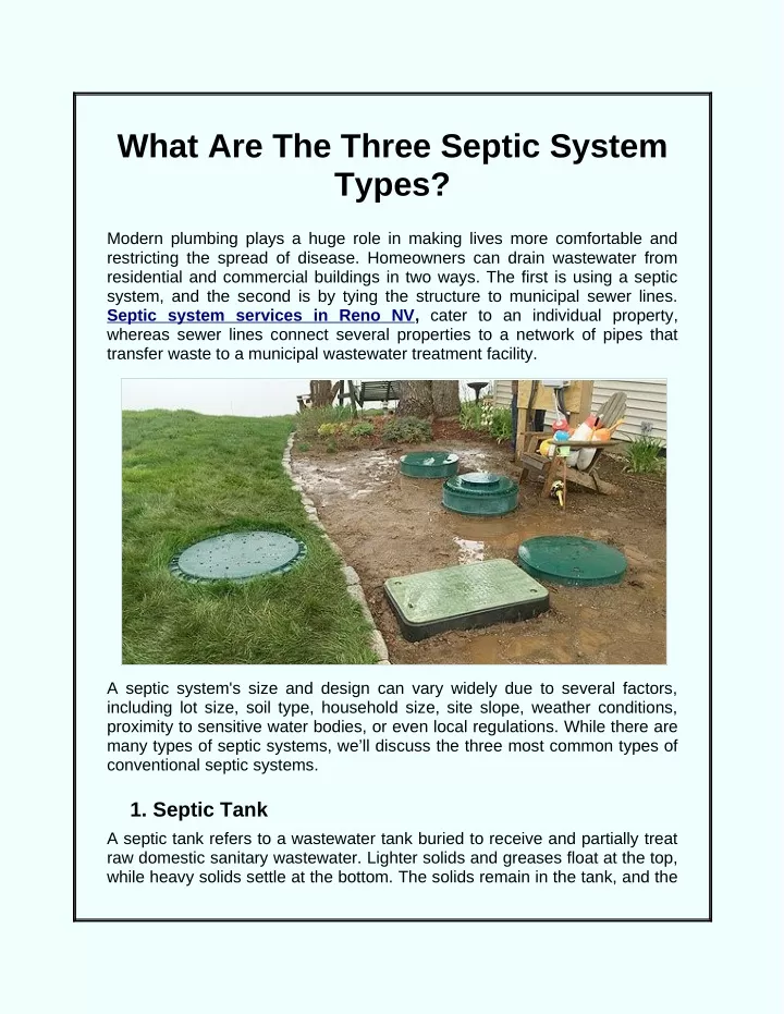 what are the three septic system types