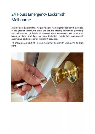 24 hours emergency locksmith 24 hours emergency