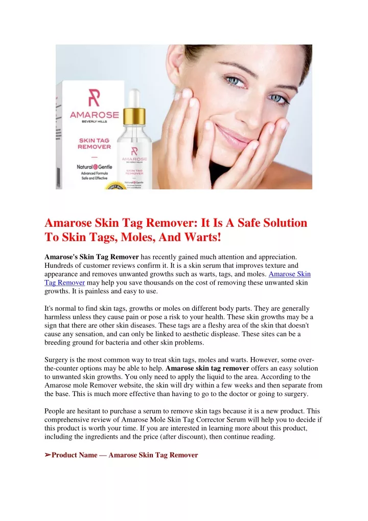amarose skin tag remover it is a safe solution