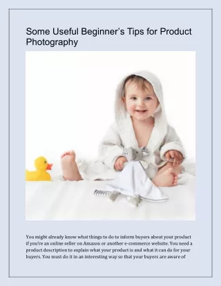 Some Useful Beginner’s Tips for Product Photography.