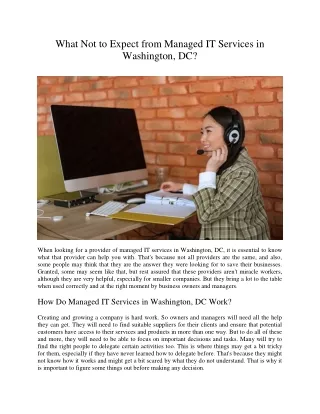 what not to expect from managed it services