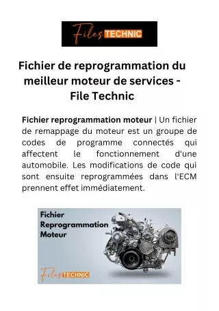 Fichier de reprogrammation du meilleur moteur de services - File Technic