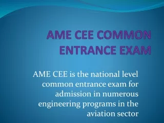 AME CEE COMMON ENTRANCE EXAM 2023