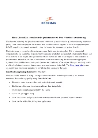 hero chain kits transform the performance