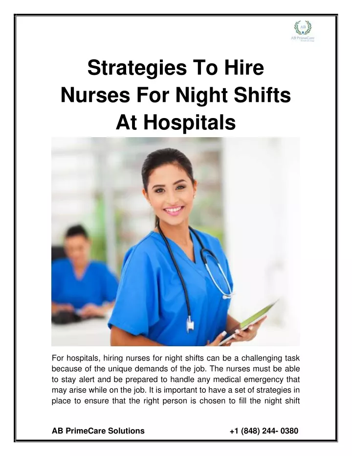 strategies to hire nurses for night shifts