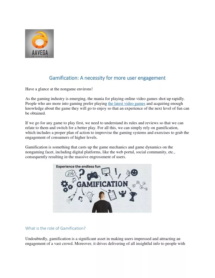 gamification a necessity for more user engagement