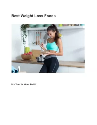 Best Weight Loss Foods